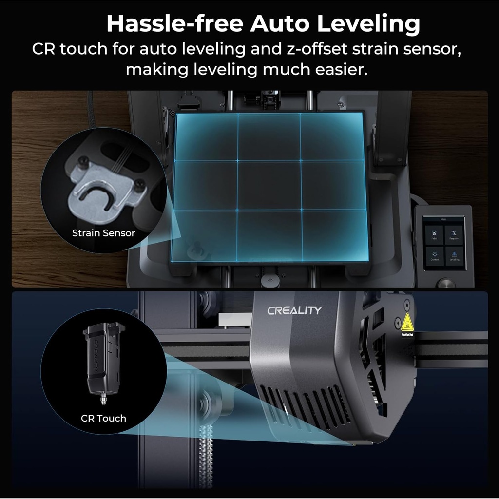 Creality Ender 3 V3 SE Impresora 3D 9.843 in/s más rápida FDM 3D con nivelación automática CR Touch, extrusora directa Sprite, filamento de carga automática de doble eje Z y eje Y, tamaño de impresión 8.66 x 8.66 x 9.84 pulgadas 