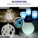 GIANTARM Filamento de ácido poliláctico transparente, carrete de 1.75mm de PLA transparente de 1kg (2.2lbs), filamento para impresora 3D con embalaje al vacío color Pla 