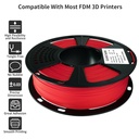 Filamento de ácido poliláctico para impresora 3D, filamento de ácido poliláctico GIANTARM de 1.75mm, precisión dimensional +/- 0.02 mm, carrete de 2.2 lbs, embalaje al vacío, apto para la mayoría de impresoras 3D, rojo