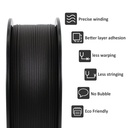 GIANTARM Filamento de ácido poliláctico, precisión dimensional de 1.75 mm +/-0.02mm, 2 carretes de 1 kg (2.2 libras) para la mayoría de impresoras 3D FDM, total 2 Kg, negro y gris 