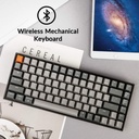 Keychron Teclado mecánico inalámbrico K2 75% Layout RGB Bluetooth con interruptor marrón Gateron G Pro, anti fantasma/N-Key Rollover, teclado compacto de 84 teclas USB con cable para juegos para Mac Windows-Versión 2 