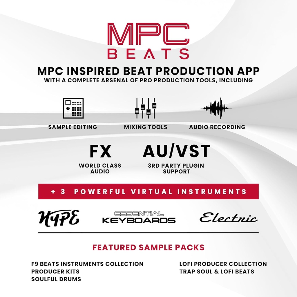 Akai Professional MPK Mini Plus - Controlador de teclado MIDI USB con 37 mini teclas, 8 almohadillas MPC, secuenciador, MIDI/CV/Gate I/O y paquete de sonido de instrumentos nativos, edición limitada blanca 