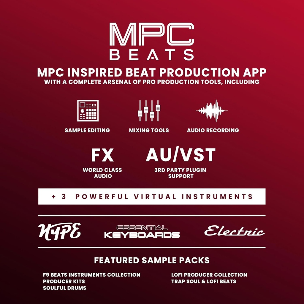 Akai Professional MPK Mini Plus - Controlador de teclado MIDI USB con 37 mini teclas, 8 almohadillas MPC, secuenciador, E/S MIDI/CV/puerta 