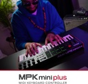 Akai Professional MPK Mini Plus - Controlador de teclado MIDI USB con 37 mini teclas, 8 almohadillas MPC, secuenciador, E/S MIDI/CV/puerta 