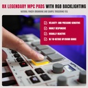 Akai Professional MPK Mini IV USB-C MIDI Controlador de teclado para principiantes y productores - Almohadillas de batería MPC, perillas de 360°, ruedas de tono y mod, software de lecciones y producción de música con más de 1000 sonidos, gris 