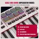 Akai Professional MPK Mini IV USB-C MIDI Controlador de teclado para principiantes y productores - Almohadillas de batería MPC, perillas de 360°, ruedas de tono y mod, software de lecciones y producción de música con más de 1000 sonidos, gris 