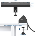 Jgstkcity Regleta de Alimentación con Abrazadera para Escritorio USB C, Estación de Carga Rápida Total de 40W, 4 Puertos USB C PD de 20W, Protector de Sobretensiones de Montaje en Borde de Escritorio 