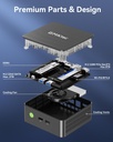 GMKtec Mini PC Procesador Intel N95 (Turbo 3.4GHz) 8GB DDR4 256GB SSD Computadora de escritorio 4K Dual HDMI Display/3x USB3.2/WiFi 5 BT5.0/RJ45 Ethernet Nucbox G3S 