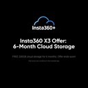 Insta360 X3 - Cámara 360 impermeable, sensores 1/2 pulgada 48 MP, video HDR activo 5.7K 360, foto de 72MP 360, lente única 4K, modo Me 60 fps, estabilización, táctil 2.29 pulgadas, AI, streaming