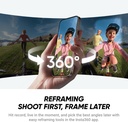 Insta360 X4 Air Kit de inicio - Cámara 360 de 8K y 165g ligera, palo de selfie invisible, lentes reemplazables, dispara primero y enmarca después, protección contra el viento incorporada