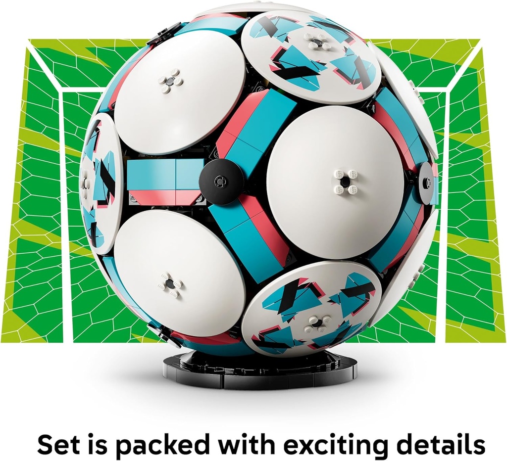 LEGO Editions - Balón de fútbol – Juguete de construcción para niños – Decoración deportiva coleccionable para niños y niñas, a partir de 10 años – Incluye micro estadio – Idea de regalo para cumpleaños – 43019