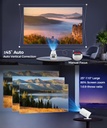 Magcubic HY300PRO Mini proyector con WiFi y Bluetooth, soporte 4K inteligente proyector portátil Keystone automático, control remoto de mouse de aire, control de voz, rotación de 180 grados, proyector