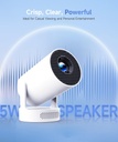 Magcubic Mini proyector 4K compatible con WiFi 6 y Bluetooth 5.4, altavoz base de sonido de 5 W, Keystone vertical automático proyector portátil giratorio de 180° para el hogar dormitorio al aire 