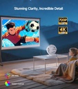 Magcubic Mini proyector con temática de fútbol 2026, proyector portátil con WiFi 6 y Bluetooth 5.4, soporte 4K, Keystone automático, rotación de 180°, proyector inteligente Android 14 para cine