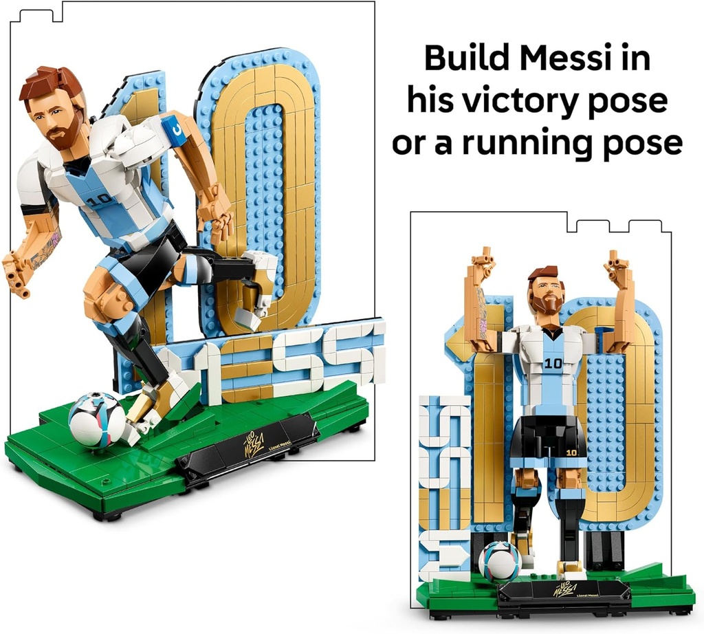 LEGO Editions Lionel Messi – Soccer Legend - Building Set for Boys & Girls, Ages 12+ - Collectible Soccer Gift with Plaque - Kids Bedroom or Shelf Decor - 43015 