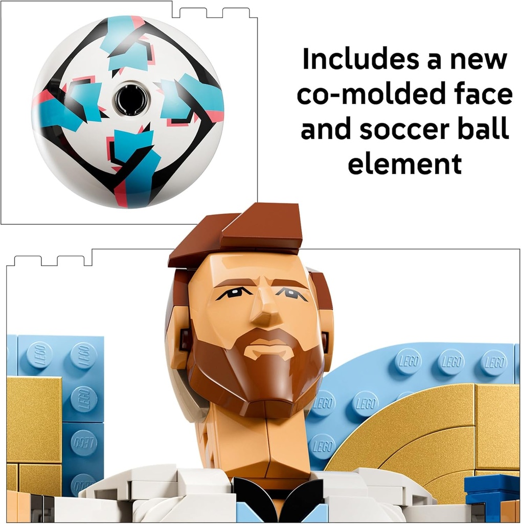 LEGO Editions Lionel Messi – Soccer Legend - Building Set for Boys & Girls, Ages 12+ - Collectible Soccer Gift with Plaque - Kids Bedroom or Shelf Decor - 43015 