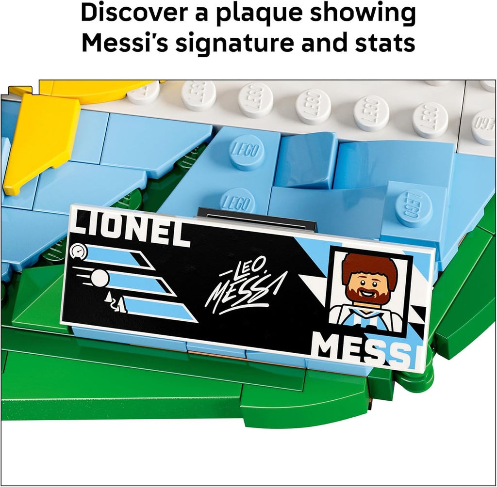 LEGO Editions Lionel Messi - Soccer Highlights - Building Set for Boys & Girls, Ages 10+ - Collectible Soccer Gift with Plaque - Kids Bedroom or Shelf Decor - 43011