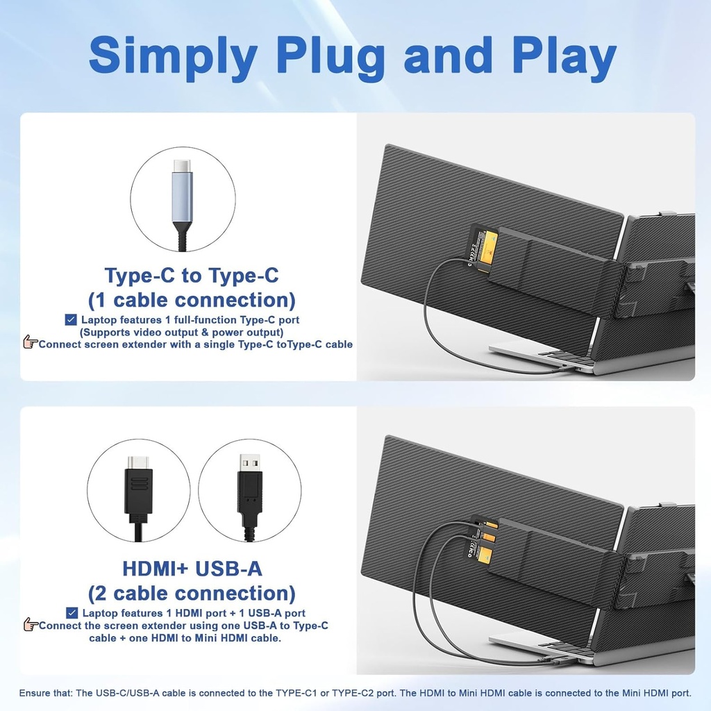 Extensor de pantalla KEFEYA para laptop, 14" Full HD IPS - con puerto USB-C/HDMI – Con Speaker - Windows, Mac, 60Hz.