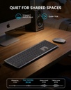SABLUTE Teclado y mouse Bluetooth para Mac: retroiluminación de 7 colores, multidispositivo, recargable, KMA1pro combo de teclado inalámbrico de tamaño completo con teclas silenciosas de interruptor 