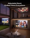 Aurzen BOOM Air - Proyector portátil Google TV con WiFi y Bluetooth, alimentado por USB-C, proyector inteligente para películas al aire libre y en casa, compatible con 4K, enfoque en tiempo real 