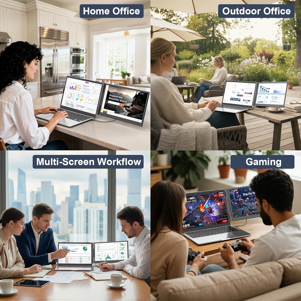 Extensor de pantalla KEFEYA para laptop, 14" Full HD IPS - con puerto USB-C/HDMI – Con Speaker - Windows, Mac, 60Hz.