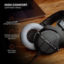 Beyerdynamic DT 990 Pro X - Audífonos de diadema para estudio con cable para mezcla, masterización y edición (abiertos) con cable desmontable, fabricados a mano en Alemania (48 ohmios, negro) 