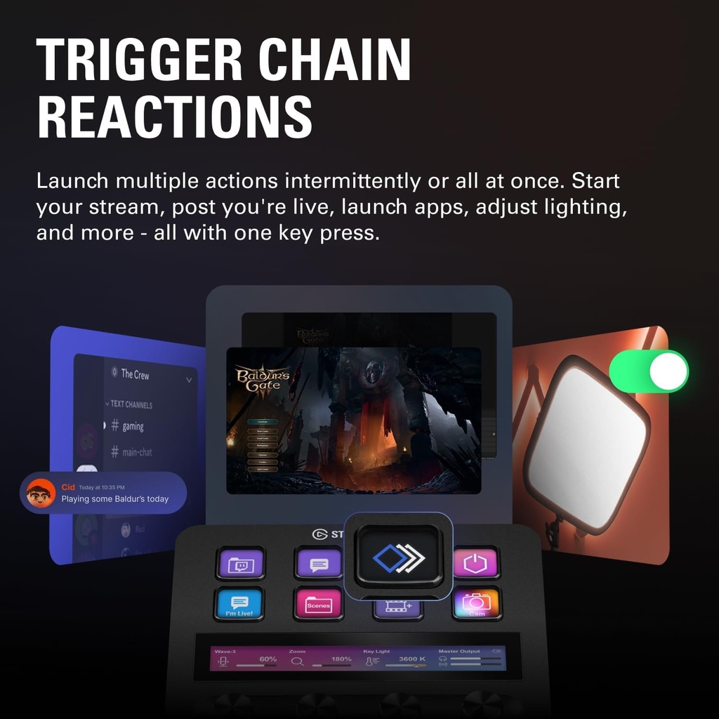 Elgato Stream Deck +, mezclador de audio, consola de producción y controlador de estudio para creadores de contenido, streaming, juegos, con diales de tira táctil personalizables y teclas LCD 
