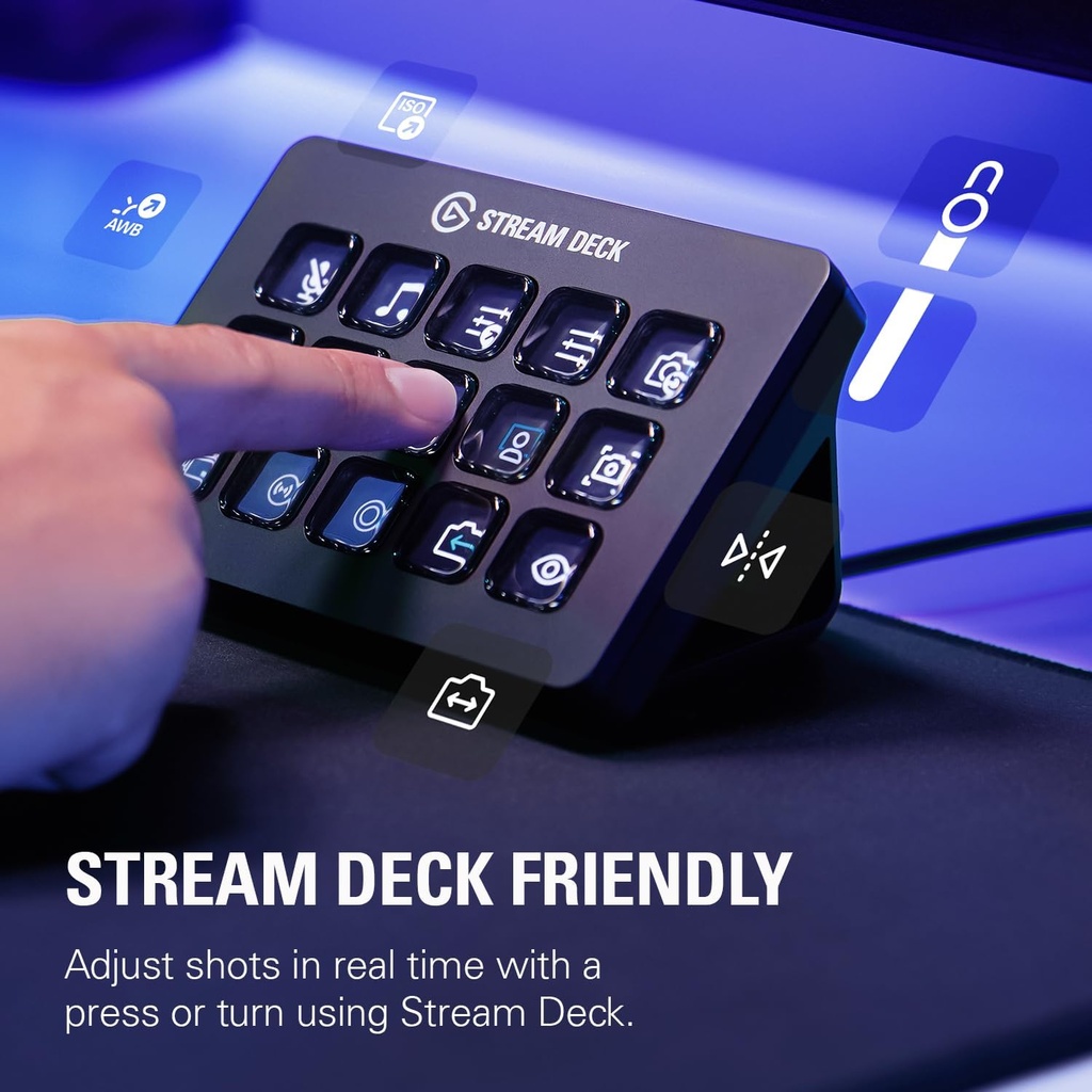 Elgato Facecam MK.2 – Webcam Full HD Premium para Transmisión, Juegos, Videollamadas, Grabación, HDR Habilitado, Sensor Sony, Control PTZ – funciona con OBS, Zoom, Teams y más, para PC/Mac 