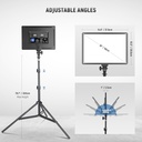 Neewer Kit de iluminación LED de 18 pulgadas con panel de luz de video con control remoto, paquete de 2 unidades de 45 W regulable bicolor + soporte de trípode, luz suave CRI 97+ 4800Lux para juegos