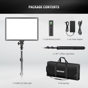 Neewer Kit de iluminación LED de 18 pulgadas con panel de luz de video con control remoto, paquete de 2 unidades de 45 W regulable bicolor + soporte de trípode, luz suave CRI 97+ 4800Lux para juegos