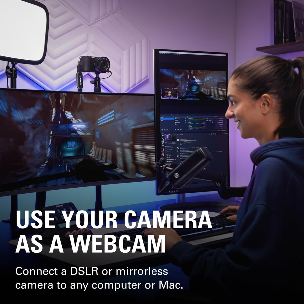 Elgato Cam Link 4K - Tarjeta de captura externa para DSLR y videocámara, ActionCam como cámara web, reunión/transmisión/grabación en 1080p60 o 4K30/4K60, fácil conexión para OBS/Zoom/Discord - HDMI a