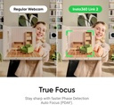 Insta360 Link 2 - Cámara web PTZ 4K para PC/Mac, sensor de 1/2 pulgada, seguimiento AI, HDR, micrófono con cancelación de ruido AI, control de gestos para transmisión, videollamadas, juegos, funciona con Zoom, equipos, Twitch y más