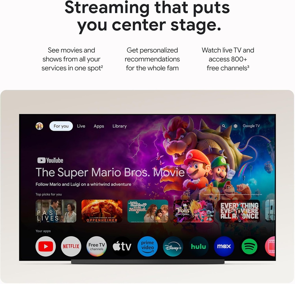 Google TV Streamer 4K - Entretenimiento de transmisión rápida en tu televisor con control remoto de búsqueda por voz - Mira películas, programas, TV en vivo y Netflix en 4K HDR, control inteligente