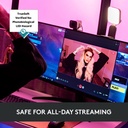 Logitech para Creadores Litra Glow Luz LED Premium para Transmisión en Vivo con TrueSoft, montaje ajustable, iluminación de video para grabar transmisiones, PC/Mac - Grafito