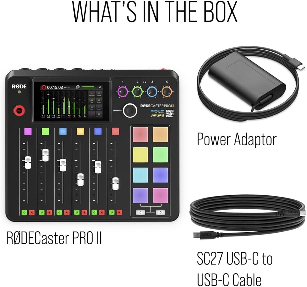 RØDE RØDECaster Pro II Solución de producción todo en uno para podcasting, streaming, producción de música y creación de contenido, color negro 