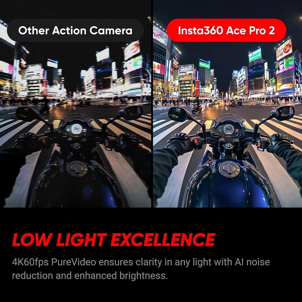 Insta360 Ace Pro 2 - Lente de cámara de acción impermeable de 33 pies, sensor grande de 8K y doble edición de IA con reducción de ruido de 1/1.3 pulgadas, luz baja líder con batería adicional incluida