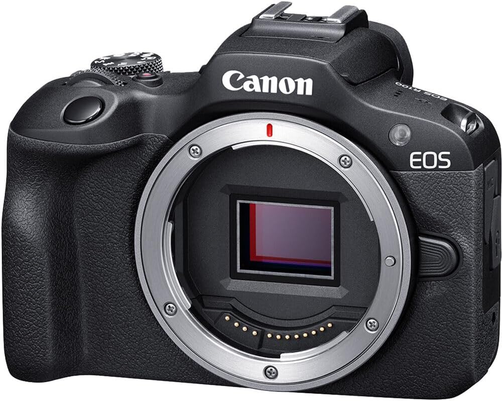 Cámara Canon EOS R100 sin espejo con lente RF-S 18-45mm f/4.5-6.3 IS STM | Sensor CMOS APS-C de 24.1MP, Autoenfoque Dual Pixel, Vídeo Full HD