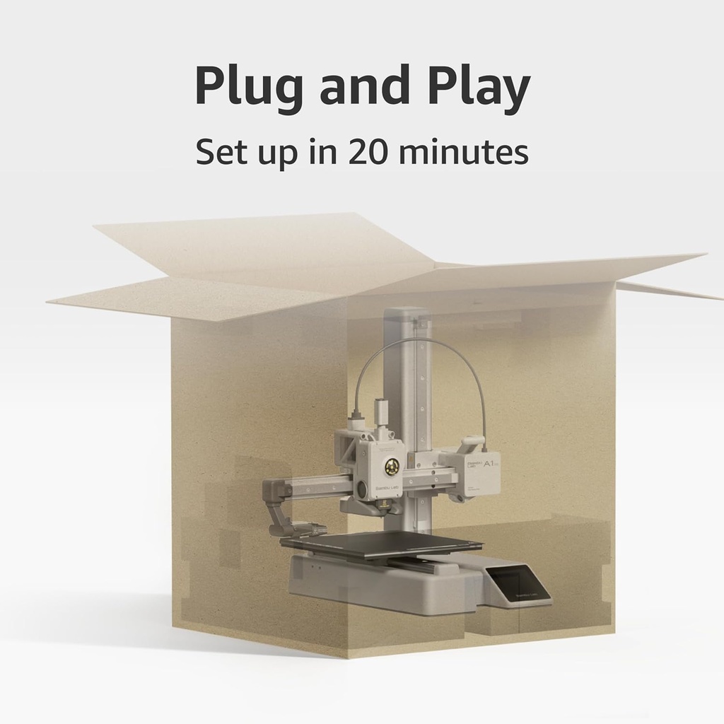 Bambu Lab A1 Mini Combo A1 Mini Impresora 3D A1 y AMS Lite, compatible con impresión 3D multicolor, alta velocidad y precisión, calibración totalmente automática y compensación de caudal activo, ≤48 dB Impresoras 3D Silenciosas FDM