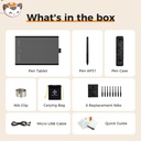 GAOMON M10K - Tableta de dibujo, tableta gráfica grande de 10 x 6 pulgadas con anillo táctil, 8192 niveles sin batería, 10 teclas de acceso rápido, tableta artística para diseño, escritura, edición,