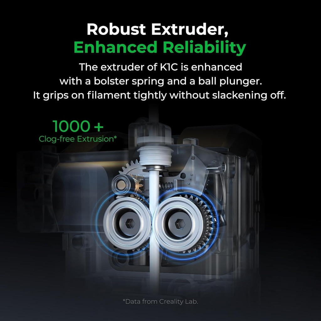 Creality K1C Impresora 3D, Nivelación Automática de Alta Velocidad de 600mm/s, Extrusora Directa Robusta Libre de Obstrucciones K1 SE Impresora 3D Actualizada con Cámara AI, Soporte de Modo Silencioso