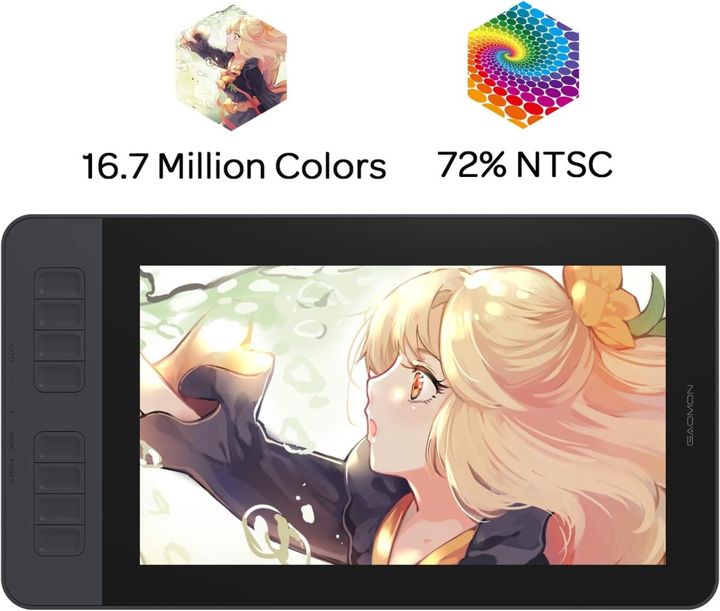 GAOMON PD1161 Tableta de dibujo con pantalla, tableta de arte digital con lápiz capacitivo.