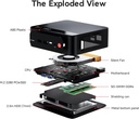 [PC-00011685] Beelink SER5 Mini PC, AMD Ryzen 5 5500U (6C/12T, hasta 4.0GHz), mini computadora con 16GB DDR4/500GB NVMe SSD, compatible con pantalla triple (HDMI+DP+Tipo-c/4K), WiFi6, BT5.2, Tipo-C, 2.5G LAN9