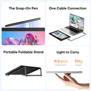 XPPen Artist 12 3rd 11.9" Tableta de dibujo con pantalla | Lápiz X4 16K de presión | Ruedas de ajuste + 8 teclas | Tableta de dibujo de arte portátil con vidrio grabado AG compatible con Windows/macOS