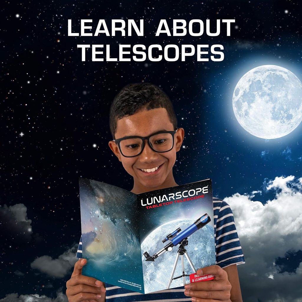 Telescopio Lunar de la NASA para Niños – Aumento de 90x, Incluye Dos Oculares, Trípode de Mesa y Buscador