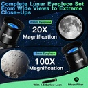 Telescopio para niños de 1.969 in, 100 aumentos, telescopio plateado para principiantes con trípode, 2 oculares, juego de alcance buscador, astronomía educativa STEM, regalo de Navidad para niños y niñas de 6 a 12 años 
