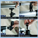 Telescopio para niños de 1.969 in, 100 aumentos, telescopio plateado para principiantes con trípode, 2 oculares, juego de alcance buscador, astronomía educativa STEM, regalo de Navidad para niños y niñas de 6 a 12 años 