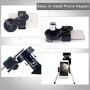 ToyerBee Telescopio para adultos y niños, 70mm de apertura (15X-150X) telescopios refractores portátiles para principiantes de astronomía, telescopio profesional de viaje de 300mm con adaptador para