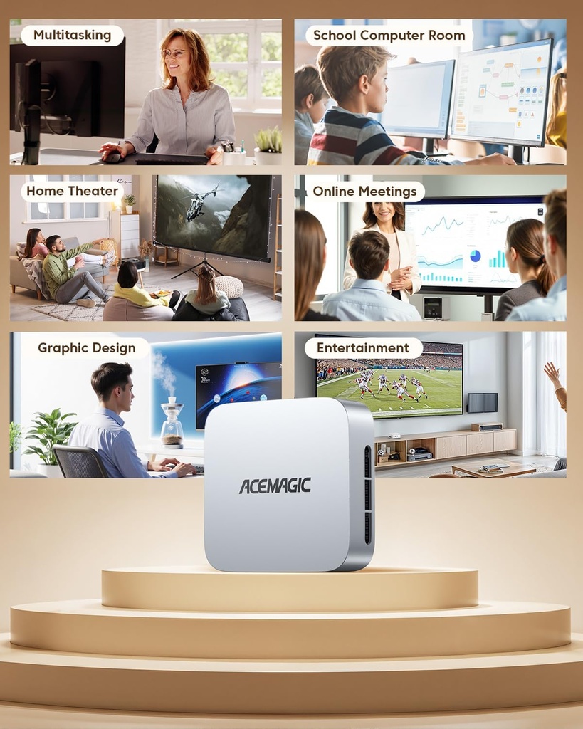 [PC-00013244] ACEMAGIC Mini PC K1 con Windows 11 Pro, Intel Core 12600H (Beat 12450H hasta 4.5 GHz), 16 GB DDR4 RAM 512 GB SSD Triple 4K Display Desktop Micro PC pequeña con BT5.2/WiFi6/HDMI/USB3.2