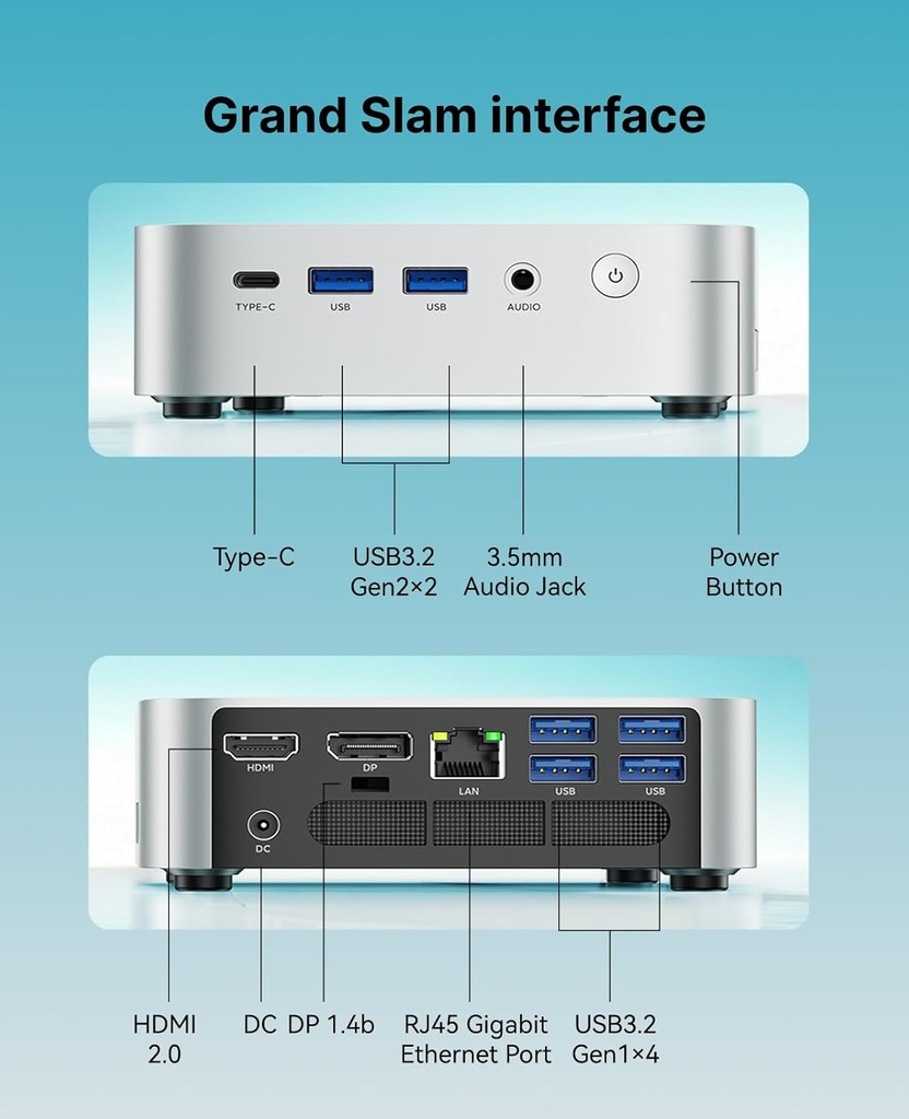 [PC-00013245] ACEMAGIC Mini PC K1, procesador AMD Ryzen 4300U 28W, 16GB DDR4 RAM 512GB M.2 SSD (Beat 3300U/N150/N97) Mini computadoras 11 Pro, HDMI+DP1.4 Dual 4K UHD, Gigabit Ethernet Mini PC de escritorio