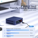 Beelink EQ14 Mini PC, Intel Twin Lake N150 (hasta 3.6 GHz) 16 GB DDR4 500 GB NVMe SSD, Mini Computadora Dual LAN 2.5G Soporta USB3.2, Pantalla Dual HDMI 4K@60Hz, Servidor Doméstico/Firewall de Red